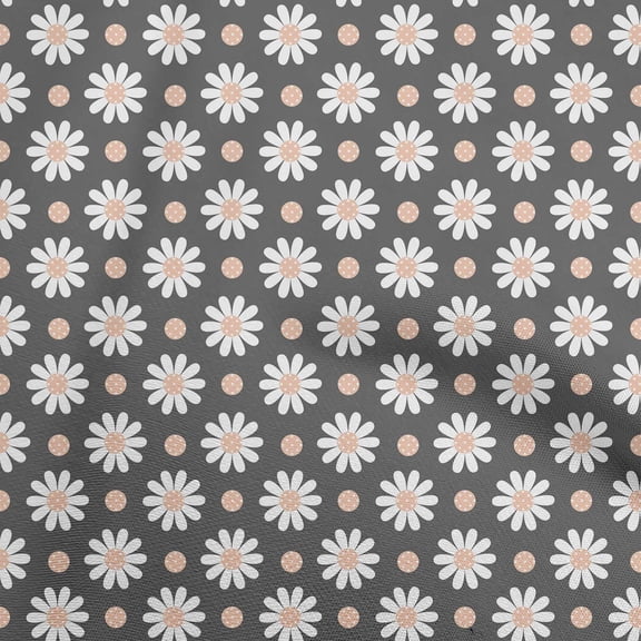 oneOone Georgette Viscose Gray Fabric Floral Retro Dress Material Fabric Print Fabric By The Yard 42 Inch Wide