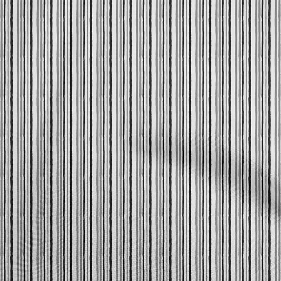 oneOone Georgette Viscose Gray Fabric Stripes Sewing Material Print Fabric By The Yard 42 Inch Wide