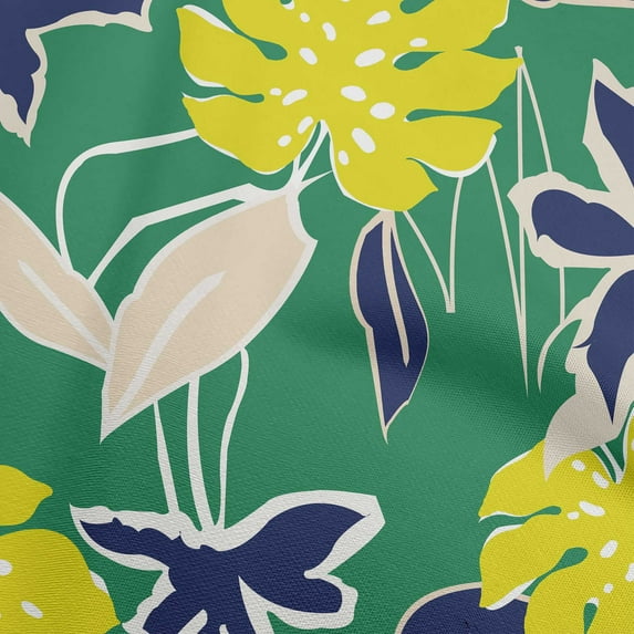 oneOone Georgette Viscose Green Fabric Abstract Tropical Floral Quilting Supplies Print Sewing Fabric By The Yard 42 Inch Wide