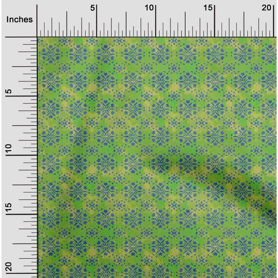 oneOone Georgette Viscose Green Fabric Batik Dress Material Fabric Print Fabric By The Yard 42 Inch Wide - AY