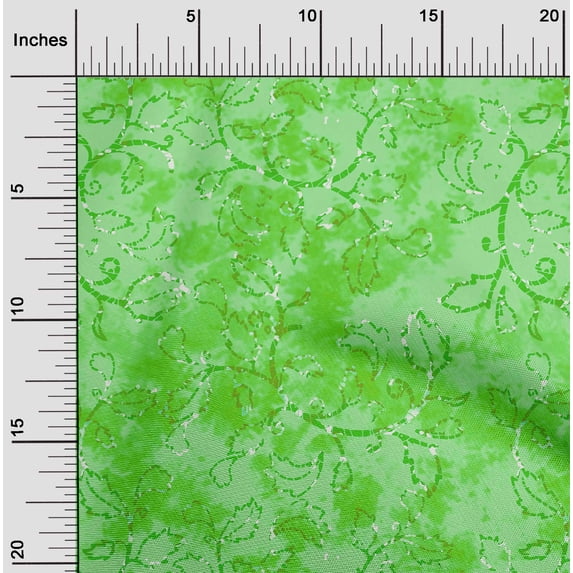 oneOone Georgette Viscose Green Fabric Batik Dress Material Fabric Print Fabric By The Yard 42 Inch Wide - MK