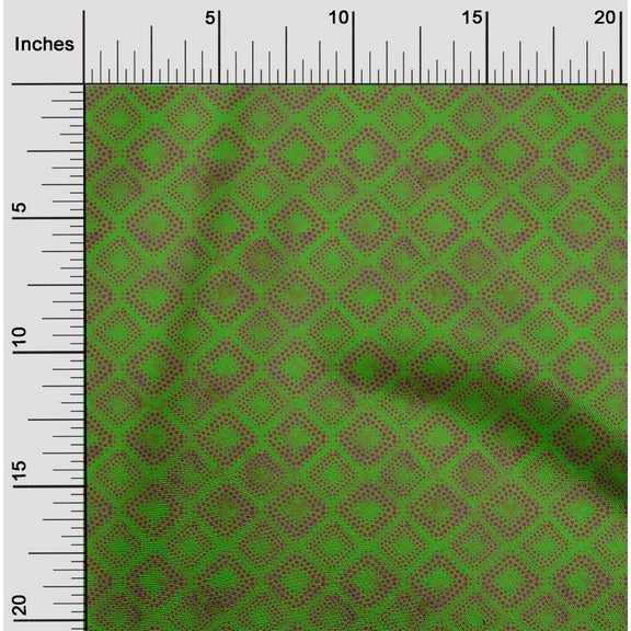 oneOone Georgette Viscose Green Fabric Batik Dress Material Fabric Print Fabric By The Yard 42 Inch Wide