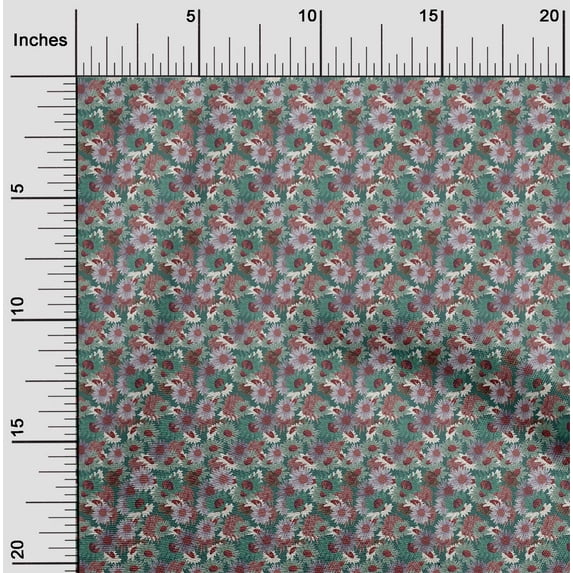oneOone Georgette Viscose Green Fabric Florals Sewing Material Print Fabric By The Yard 42 Inch Wide-1LZ