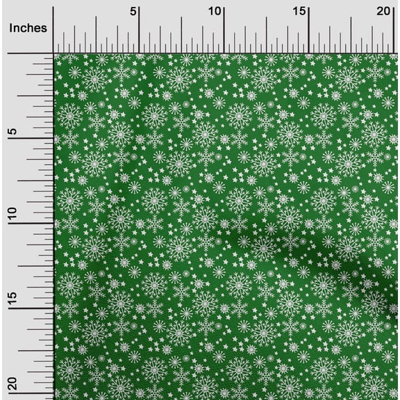 oneOone Georgette Viscose Green Fabric Merry Christmas Craft Projects Decor Fabric Printed By The Yard 42 Inch Wide-C8G