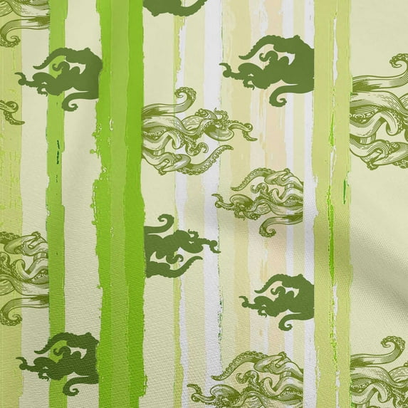 oneOone Georgette Viscose Green Fabric Sea Diy Clothing Quilting Fabric Print Fabric By Yard 42 Inch Wide