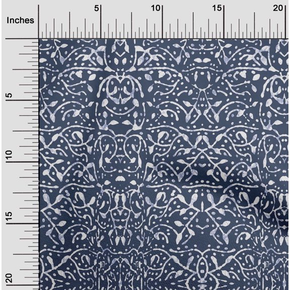 oneOone Georgette Viscose Indigo Blue Fabric Abstract Block Sewing Material Print Fabric By The Yard 42 Inch Wide