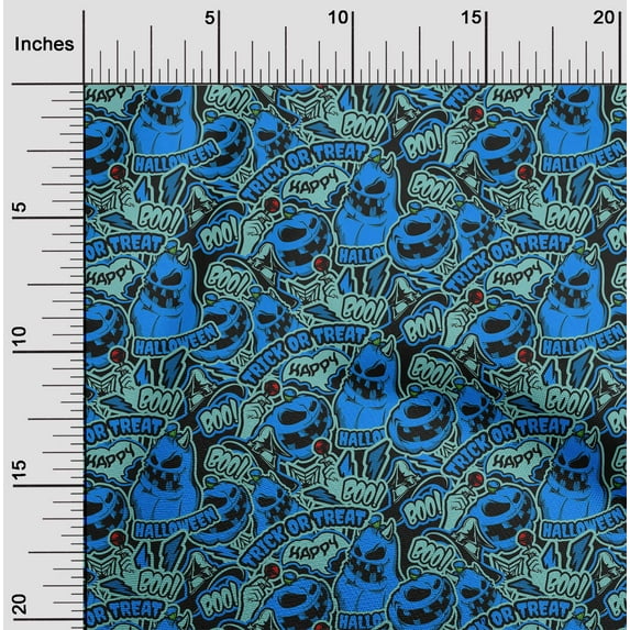 oneOone Georgette Viscose Iris Blue Fabric Halloween Fabric For Sewing Printed Craft Fabric By The Yard 42 Inch Wide