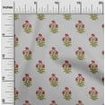 thumbnail image 1 of oneOone Georgette Viscose Light Gray Fabric Stripe & Floral Block Craft Projects Decor Fabric Printed By The Yard 42 Inch Wide, 1 of 4