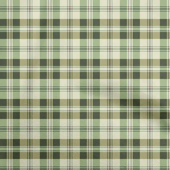 oneOone Georgette Viscose Light Green Fabric Check Dress Material Fabric Print Fabric By The Yard 42 Inch Wide