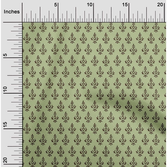 oneOone Georgette Viscose Light Green Fabric Floral Block Dress Material Fabric Print Fabric By The Yard 42 Inch Wide