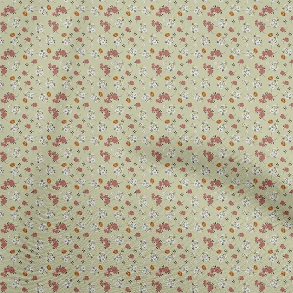 oneOone Georgette Viscose Light Green Fabric Floral Ditsy Craft Projects Decor Fabric Printed By The Yard 42 Inch Wide