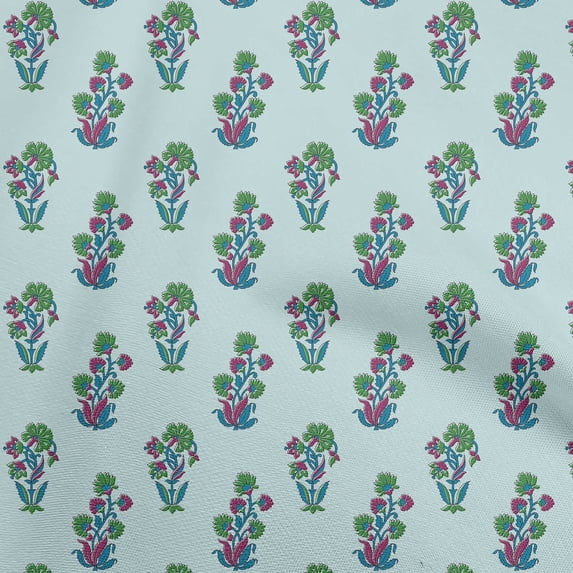 oneOone Georgette Viscose Light Mint Green Fabric Block Dress Material Fabric Print Fabric By The Yard 42 Inch Wide