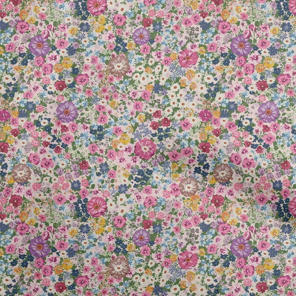 oneOone Georgette Viscose Light Pink Fabric Asian Ditsy Flower Sewing Fabric By The Yard Printed Diy Clothing Sewing Supplies 42 Inch Wide