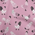 thumbnail image 1 of oneOone Georgette Viscose Light Pink Fabric Rooster Cock Craft Projects Decor Fabric Printed By The Yard 42 Inch Wide, 1 of 6