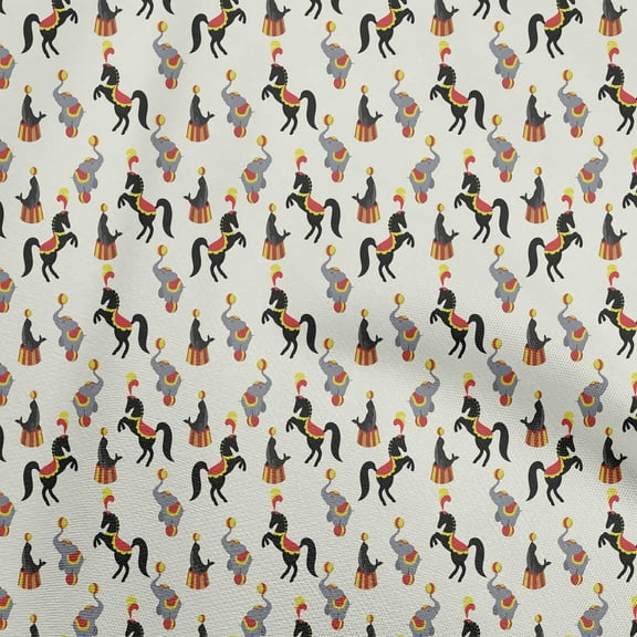 oneOone Georgette Viscose Light Yellow Fabric Circus Sewing Material Print Fabric By The Yard 42 Inch Wide