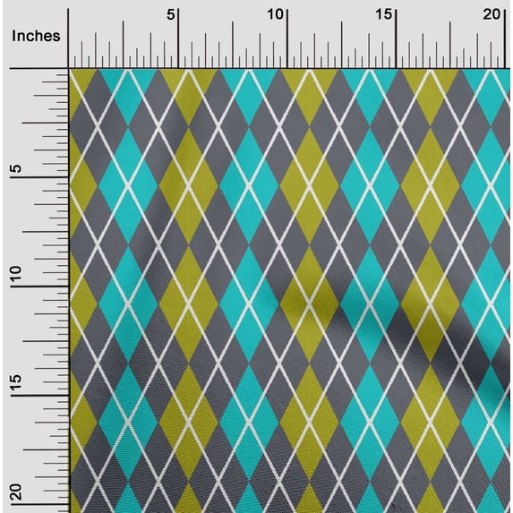 oneOone Georgette Viscose Lime Green Fabric Argyle Check Craft Projects Decor Fabric Printed By The Yard 42 Inches Wide