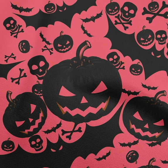 oneOone Georgette Viscose Magenta Fabric Halloween Sewing Material Print Fabric By The Yard 42 Inch Wide