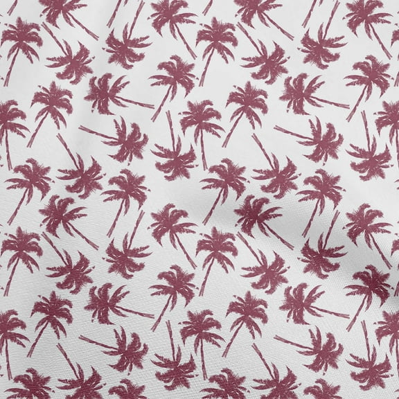 oneOone Georgette Viscose Magenta Fabric Tropical Palm Tree Craft Projects Decor Fabric Printed By The Yard 42 Inch Wide