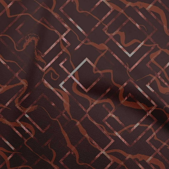 oneOone Georgette Viscose Maroon Fabric Geometric Sewing Craft Projects Fabric Prints By Yard 42 Inch Wide