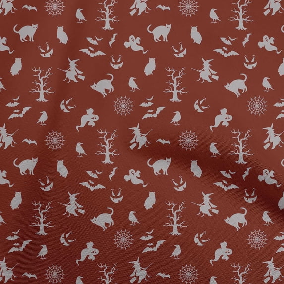 oneOone Georgette Viscose Maroon Fabric Halloween Fabric For Sewing Printed Craft Fabric By The Yard 42 Inch Wide