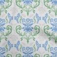 thumbnail image 1 of oneOone Georgette Viscose Medium Blue Fabric Asian Block Floral Sewing Material Print Fabric By The Yard 42 Inch Wide, 1 of 4