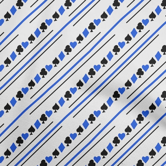 oneOone Georgette Viscose Medium Blue Fabric Poker Card Sewing Fabric By The Yard Printed Diy Clothing Sewing Supplies 42 Inch Wide
