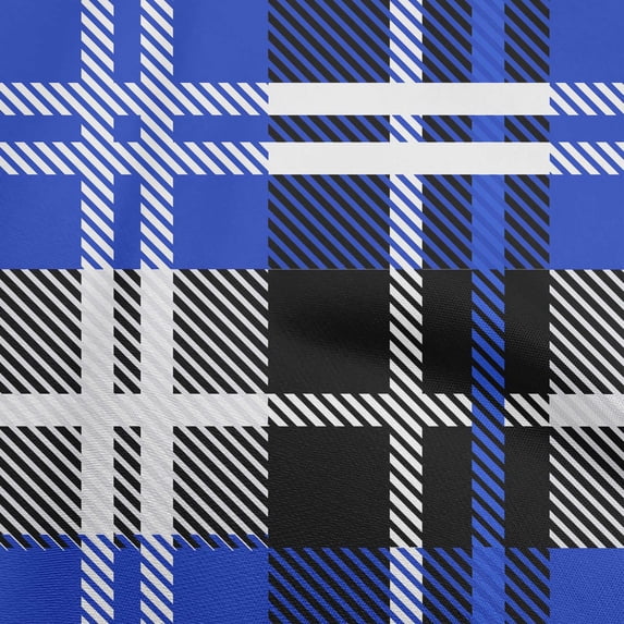 oneOone Georgette Viscose Medium Blue Fabric Tartan Sewing Material Print Fabric By The Yard 42 Inch Wide-7090