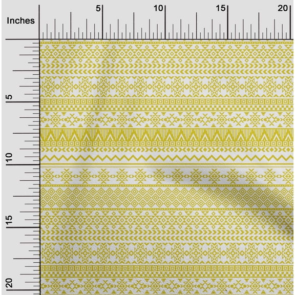 oneOone Georgette Viscose Medium Yellow Fabric Aztec Tribal Craft Projects Decor Fabric Printed By The Yard 42 Inch Wide