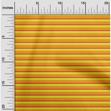oneOone Georgette Viscose Mustard Yellow Fabric Stripes Sewing Material Print Fabric By The Yard 42 Inch Wide