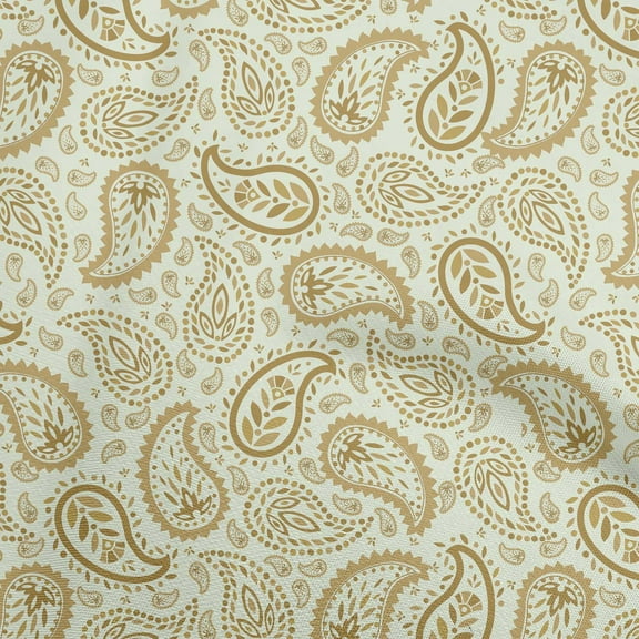 oneOone Georgette Viscose Olive Green Fabric Asian Paisley Sewing Craft Projects Fabric Prints By Yard 42 Inch Wide