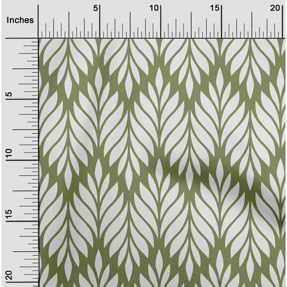 oneOone Georgette Viscose Olive Green Fabric Tiles Moroccan Fabric For Sewing Printed Craft Fabric By The Yard 42 Inch Wide