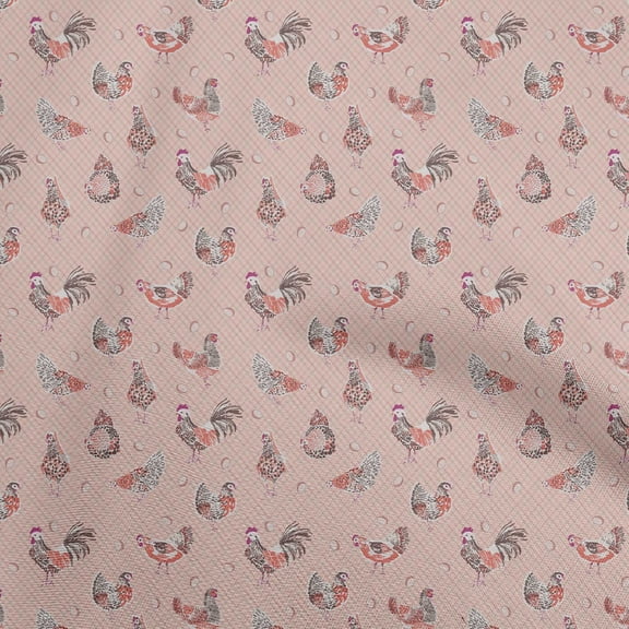 oneOone Georgette Viscose Orange Fabric Birds Rooster Sewing Craft Projects Fabric Prints By Yard 42 Inch Wide