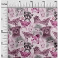 thumbnail image 1 of oneOone Georgette Viscose Pink Fabric Animals Watercolor Craft Projects Decor Fabric Printed By The Yard 42 Inch Wide, 1 of 4