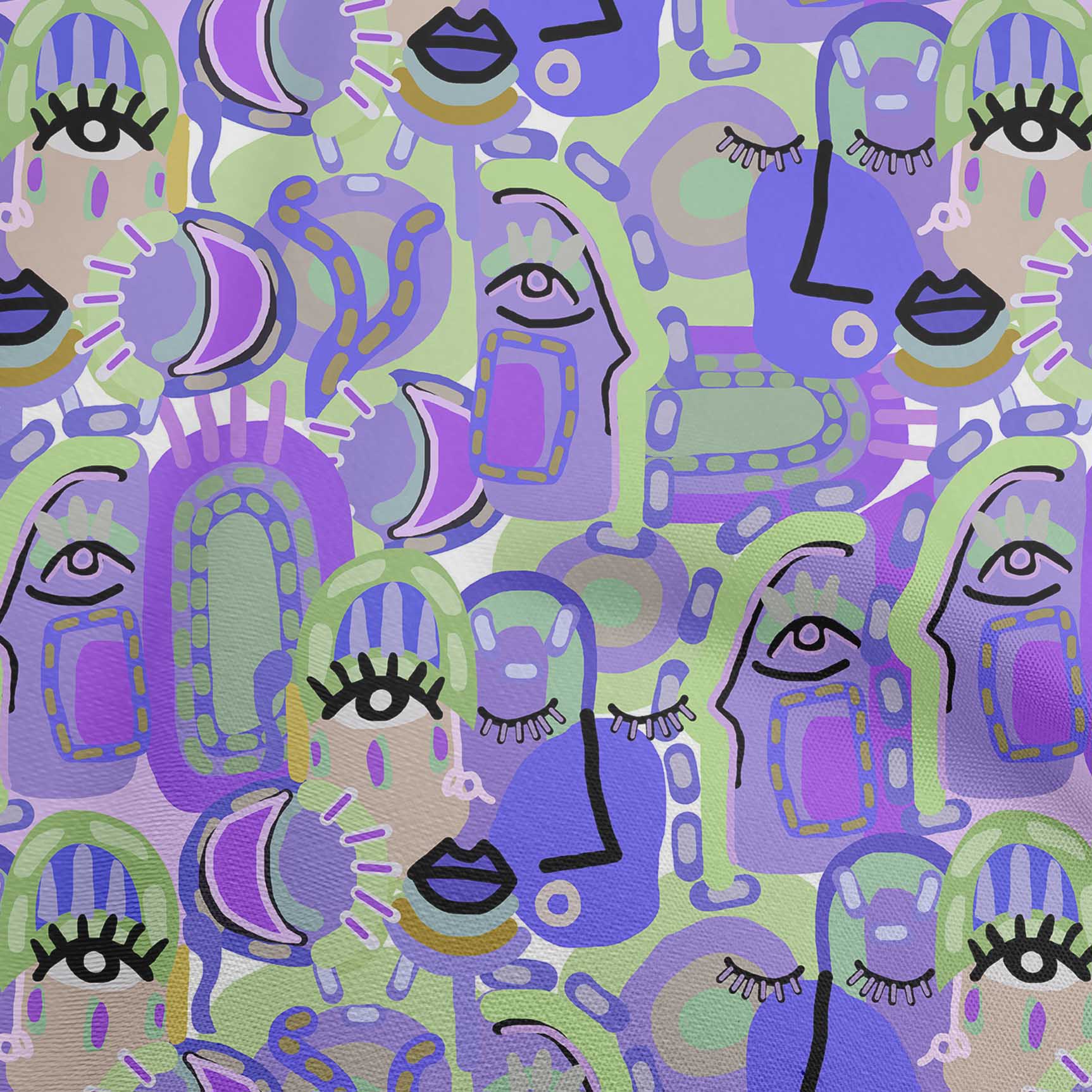 oneOone Georgette Viscose Purple Fabric Abstracts Sewing Craft Projects ...