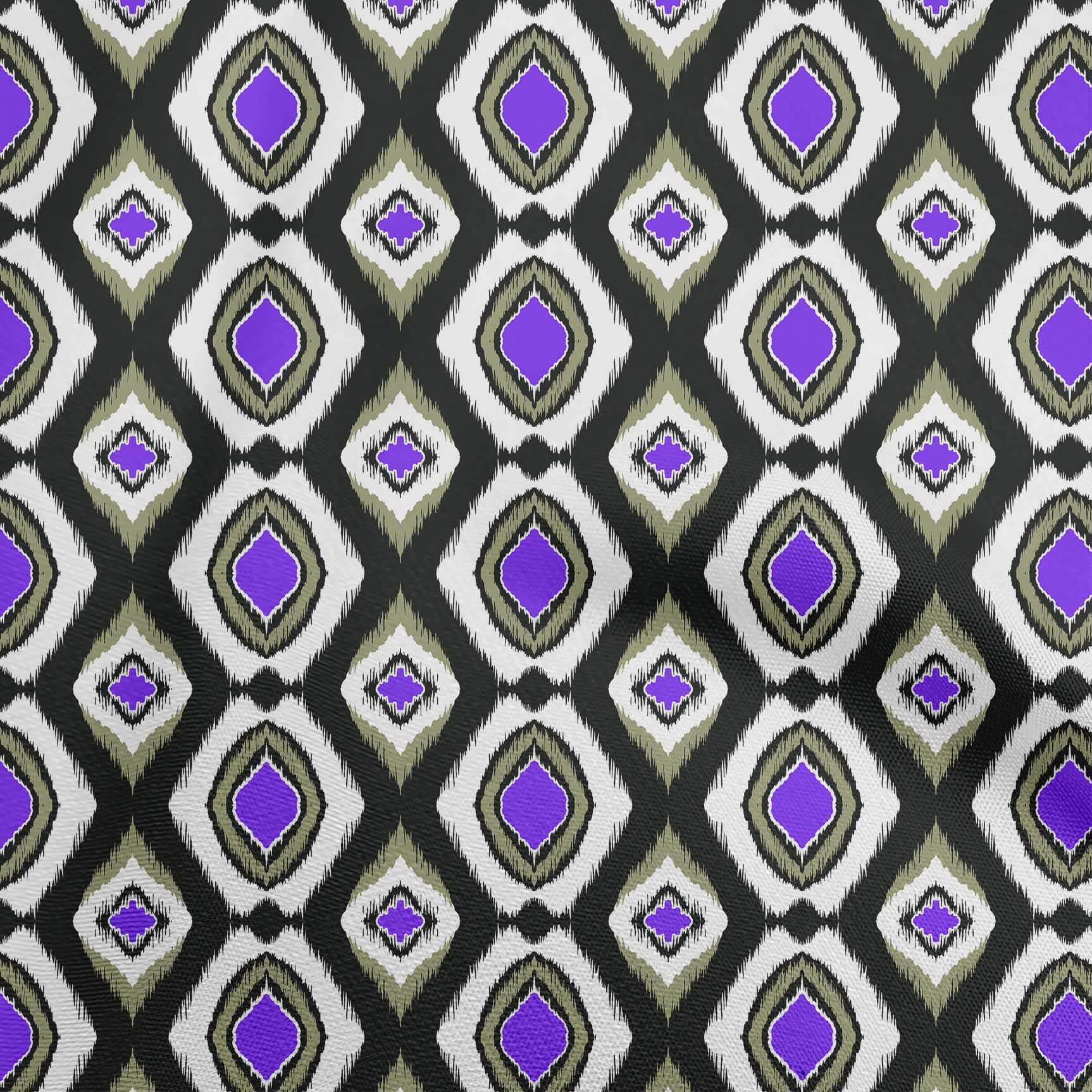 oneOone Georgette Viscose Purple Fabric Asian Ikat Fabric For Sewing Printed Craft Fabric By The Yard 42 Inch Wide