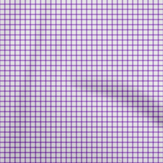 oneOone Georgette Viscose Purple Fabric Gingham Quilting Supplies Print Sewing Fabric By The Yard 42 Inch Wide