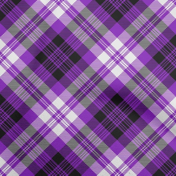 oneOone Georgette Viscose Purple Fabric Tartan Dress Material Fabric Print Fabric By The Yard 42 Inch Wide