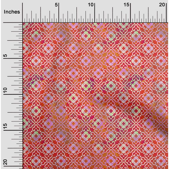 oneOone Georgette Viscose Red Fabric Batik Diy Clothing Quilting Fabric Print Fabric By Yard 42 Inch Wide - UY