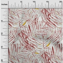 oneOone Georgette Viscose Red Fabric Leaves Sewing Craft Projects Fabric Prints By Yard 42 Inch Wide