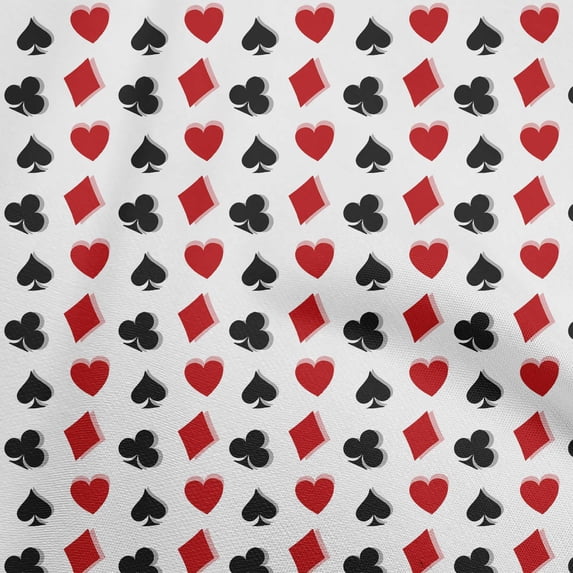 oneOone Georgette Viscose Red Fabric Poker Card Sewing Craft Projects Fabric Prints By Yard 42 Inch Wide