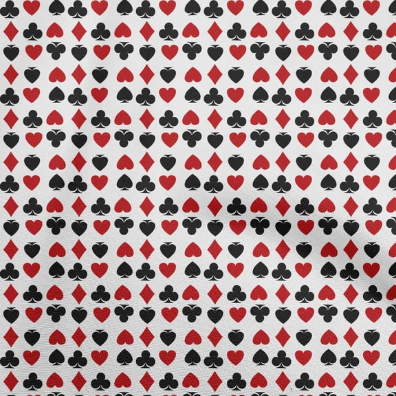 oneOone Georgette Viscose Red Fabric Poker Card Sewing Fabric By The Yard Printed Diy Clothing Sewing Supplies 42 Inch Wide
