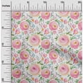 thumbnail image 1 of oneOone Georgette Viscose Rose Pink Fabric Leaves & Flowers Floral Sewing Craft Projects Fabric Prints By Yard 42 Inch Wide, 1 of 4
