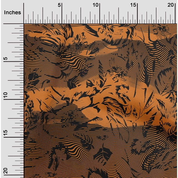 oneOone Georgette Viscose Rust Brown Fabric Animal Skin Sewing Material Print Fabric By The Yard 42 Inch Wide-09Q