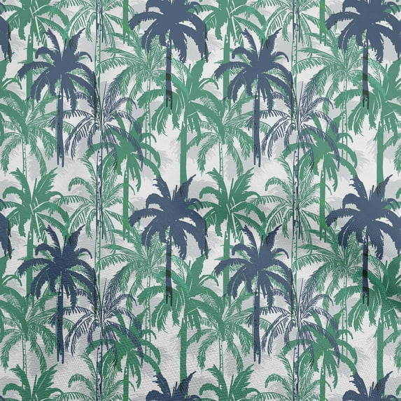 oneOone Georgette Viscose Sea Green Fabric Tropical Palm Tree Sewing Fabric By The Yard Printed Diy Clothing Sewing Supplies 42 Inch Wide