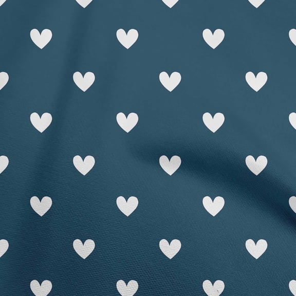 oneOone Georgette Viscose Teal Blue Fabric Hearts Craft Projects Decor Fabric Printed By The Yard 42 Inch Wide
