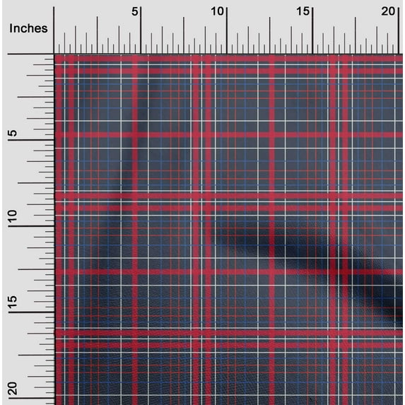 oneOone Georgette Viscose Teal Blue Fabric Madras Check Dress Material Fabric Print Fabric By The Yard 42 Inch Wide