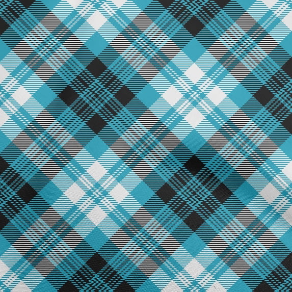 oneOone Georgette Viscose Teal Blue Fabric Tartan Sewing Craft Projects Fabric Prints By Yard 42 Inch Wide