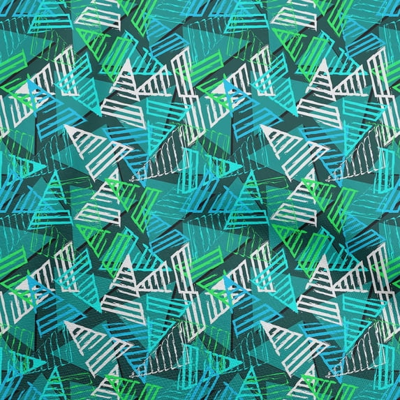 oneOone Georgette Viscose Teal Green Fabric Abstracts Sewing Fabric By The Yard Printed Diy Clothing Sewing Supplies 42 Inch Wide