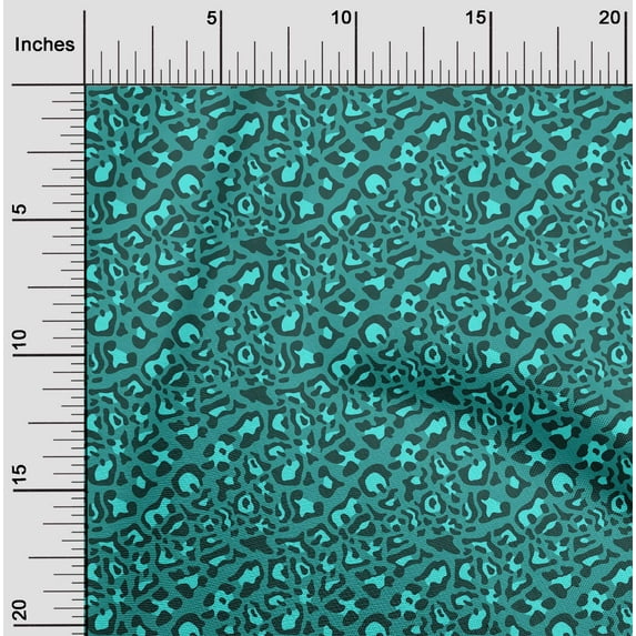 oneOone Georgette Viscose Teal Green Fabric Animal Skin Diy Clothing Quilting Fabric Print Fabric By Yard 42 Inch Wide-A8K