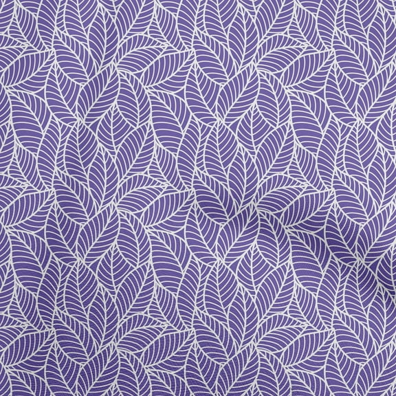 oneOone Georgette Viscose Violet Fabric Texture Leaf Sewing Material Print Fabric By The Yard 42 Inch Wide